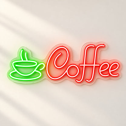 Coffee Cup LED Neon Sign - natural light view