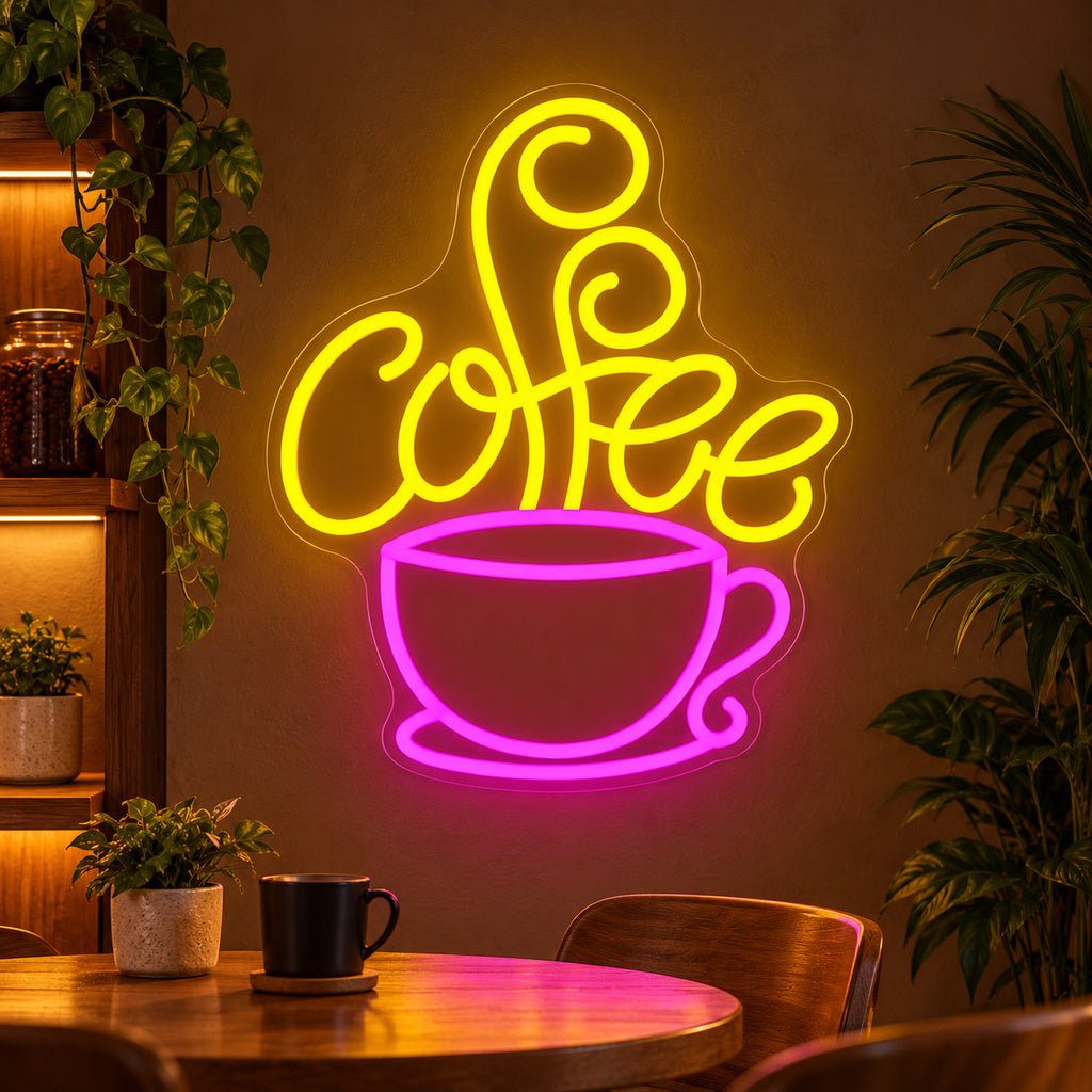 Coffee Cup Script LED Neon Sign - Shineneon