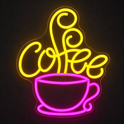 Coffee Cup Script LED Neon Sign - Shineneon