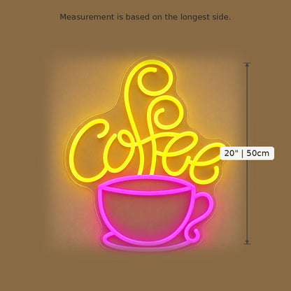 Coffee Cup Script LED Neon Sign - Shineneon