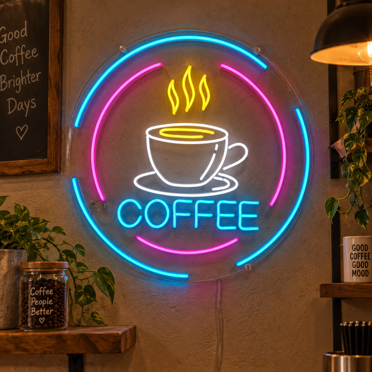 Coffee Cup Steam LED Neon Sign main product image