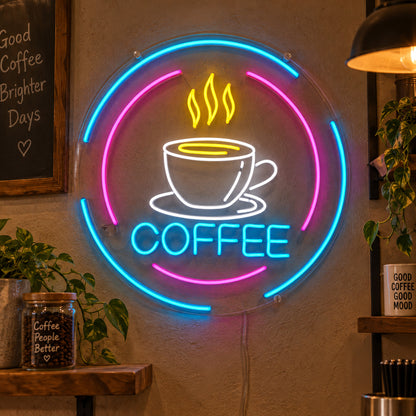Coffee Cup Steam LED Neon Sign main product image