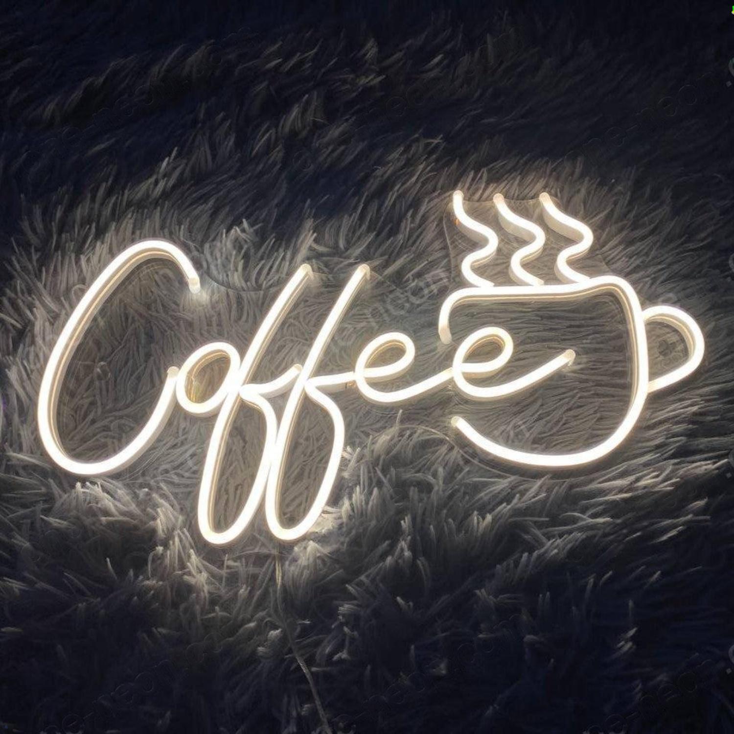 Coffee Cup Steam Warm White Led Neon Sign For Cafe Home Bar | Shineneon