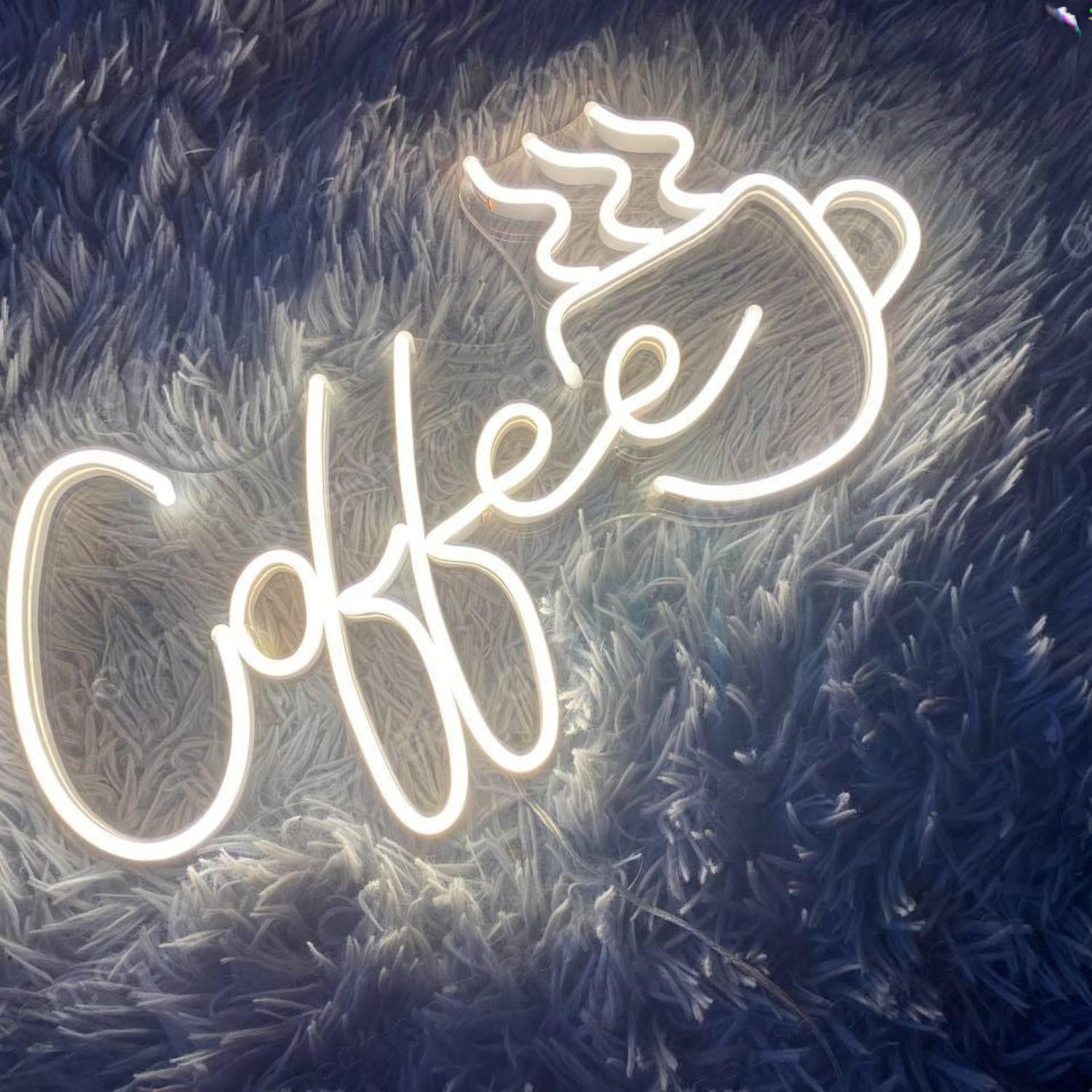 Coffee Cup Steam Warm White Led Neon Sign For Cafe Home Bar | Shineneon