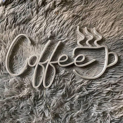 Coffee Cup Steam Warm White Led Neon Sign For Cafe Home Bar | Shineneon