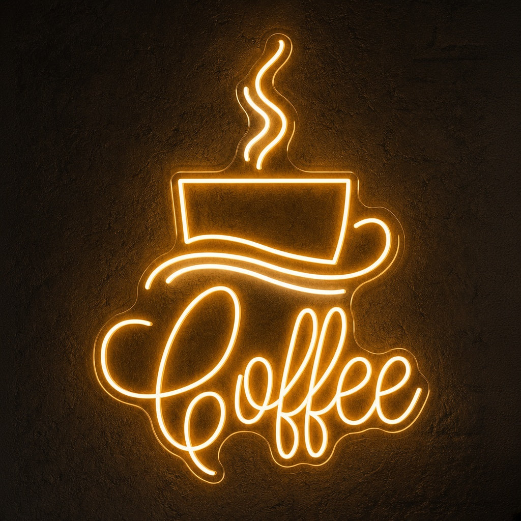 Coffee Cup With Steam LED Neon Sign