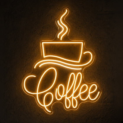 Coffee Cup With Steam LED Neon Sign