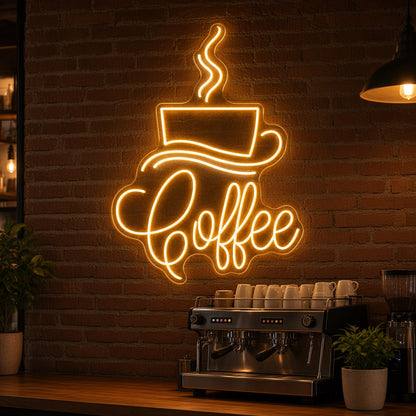 Coffee Cup With Steam LED Neon Sign