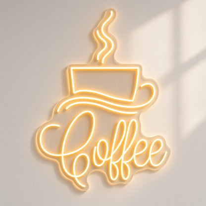 Coffee Cup With Steam LED Neon Sign