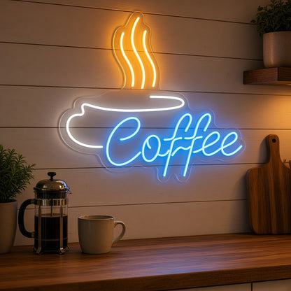 Coffee Cup With Steam LED Neon Sign - lifestyle view