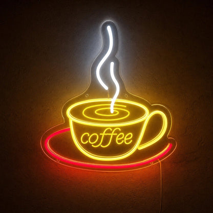 Coffee Cup With Swirl LED Neon Sign - Shineneon