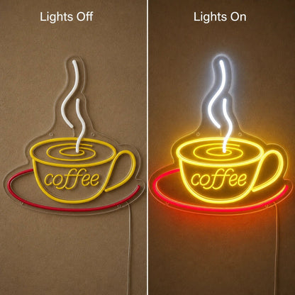 Coffee Cup With Swirl LED Neon Sign - Shineneon