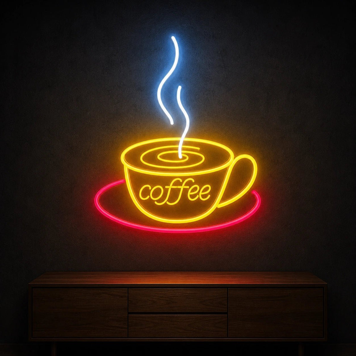 Coffee Cup With Swirl LED Neon Sign Garage Neon Sign - Shineneon