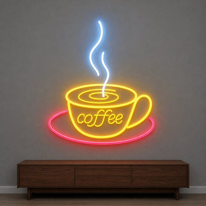 Coffee Cup With Swirl LED Neon Sign Garage Neon Sign - Shineneon