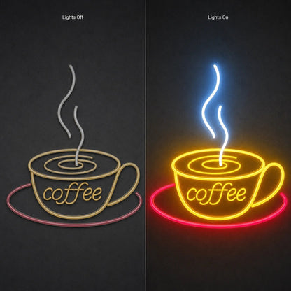 Coffee Cup With Swirl LED Neon Sign Garage Neon Sign - Shineneon