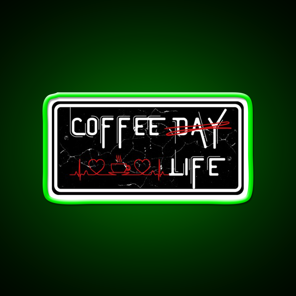 Coffee Day And Coffee Life Cafe Led Neon Sign Espresso Bar Art Rgb Color