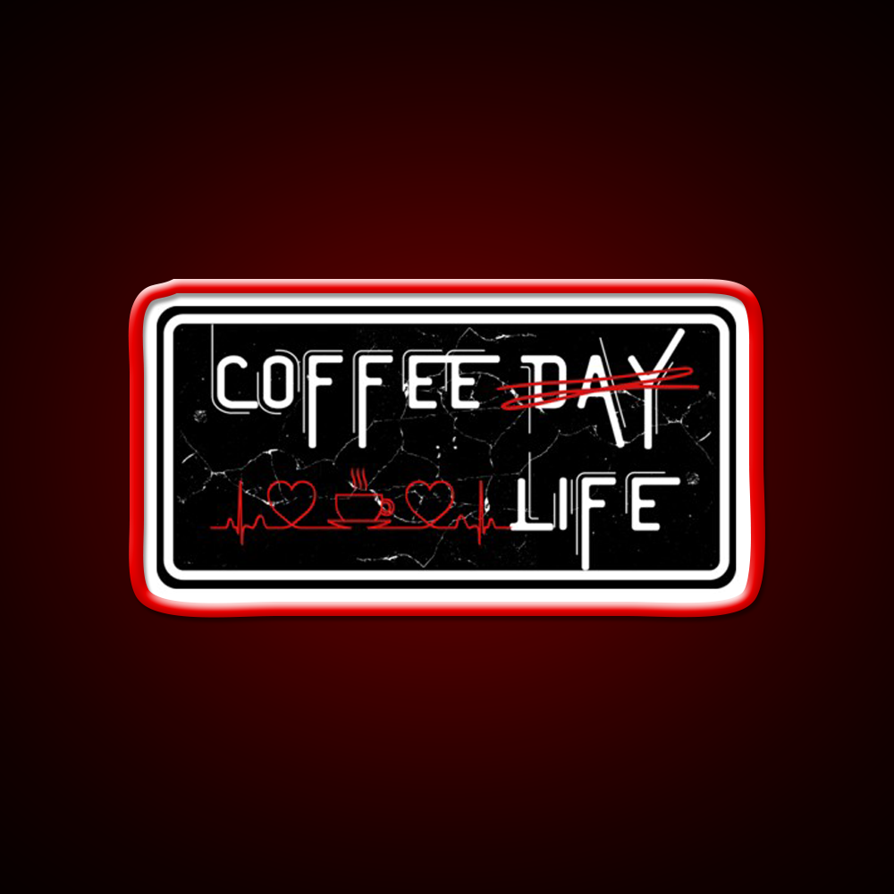Coffee Day And Coffee Life Cafe Led Neon Sign Espresso Bar Art Rgb Color