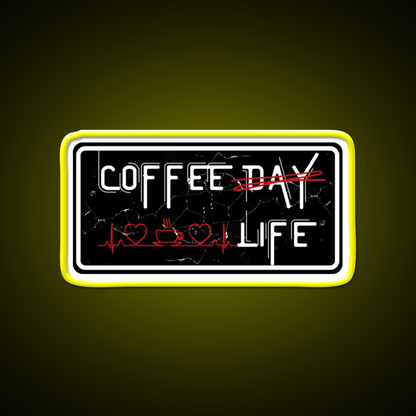 Coffee Day And Coffee Life Cafe Led Neon Sign Espresso Bar Art Rgb Color