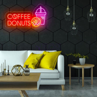 Coffee Donuts Led Neon Sign With Brew And Treats | Shineneon