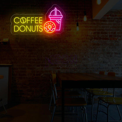 Coffee Donuts Led Neon Sign With Brew And Treats | Shineneon