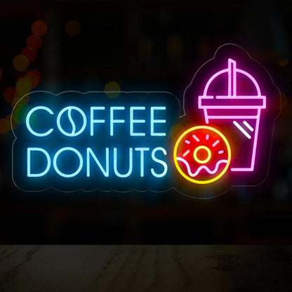 Coffee Donuts Led Neon Sign With Brew And Treats | Shineneon