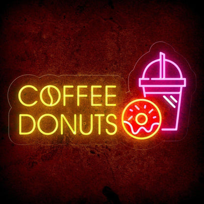 Coffee Donuts Led Neon Sign With Brew And Treats | Shineneon