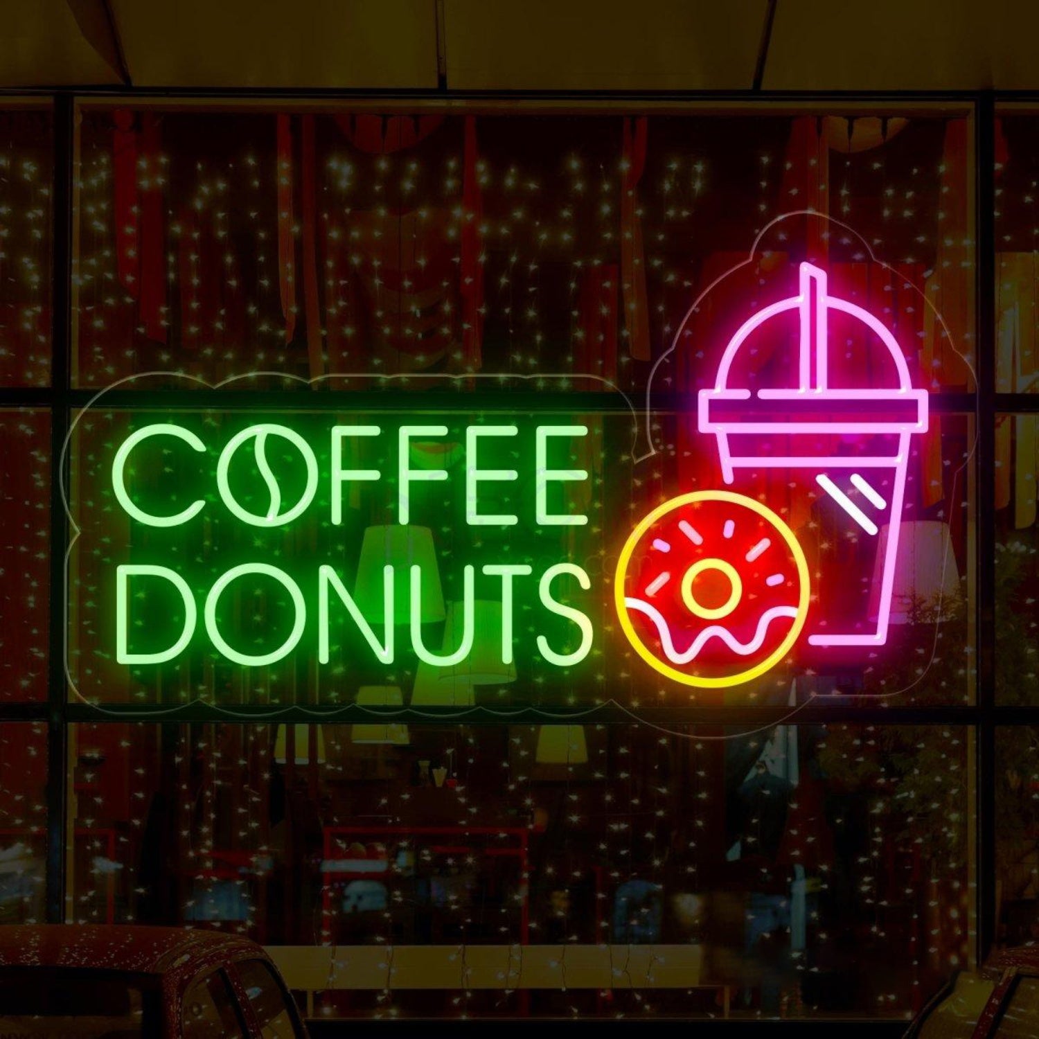 Coffee Donuts Led Neon Sign With Brew And Treats | Shineneon