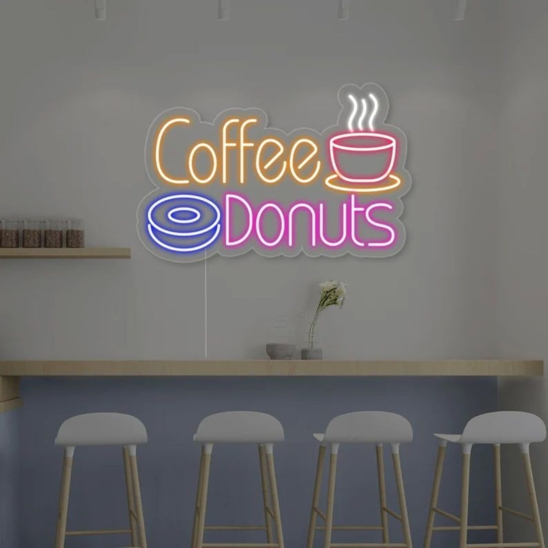 Coffee Donuts Led Sign Business Neon Sign