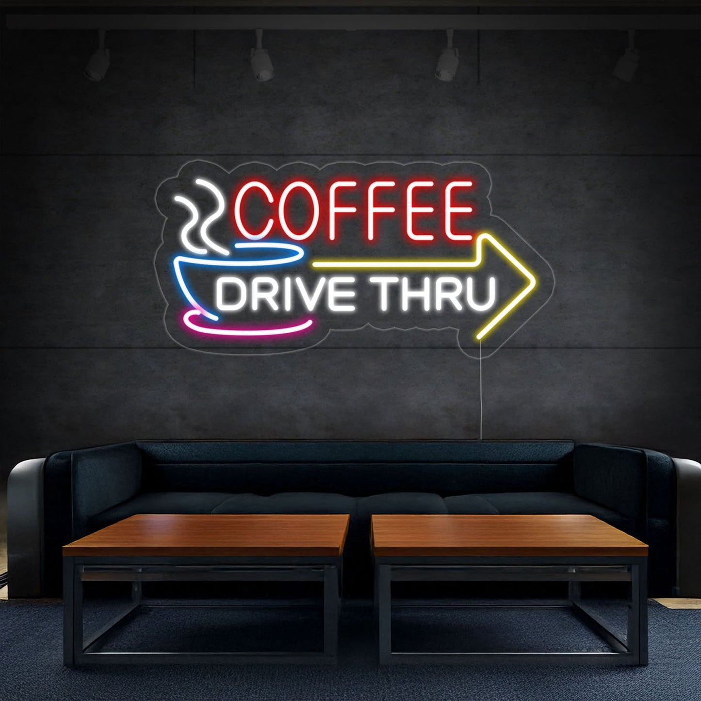 Coffee Drive Thru Led Neon Sign For Coffee Shop