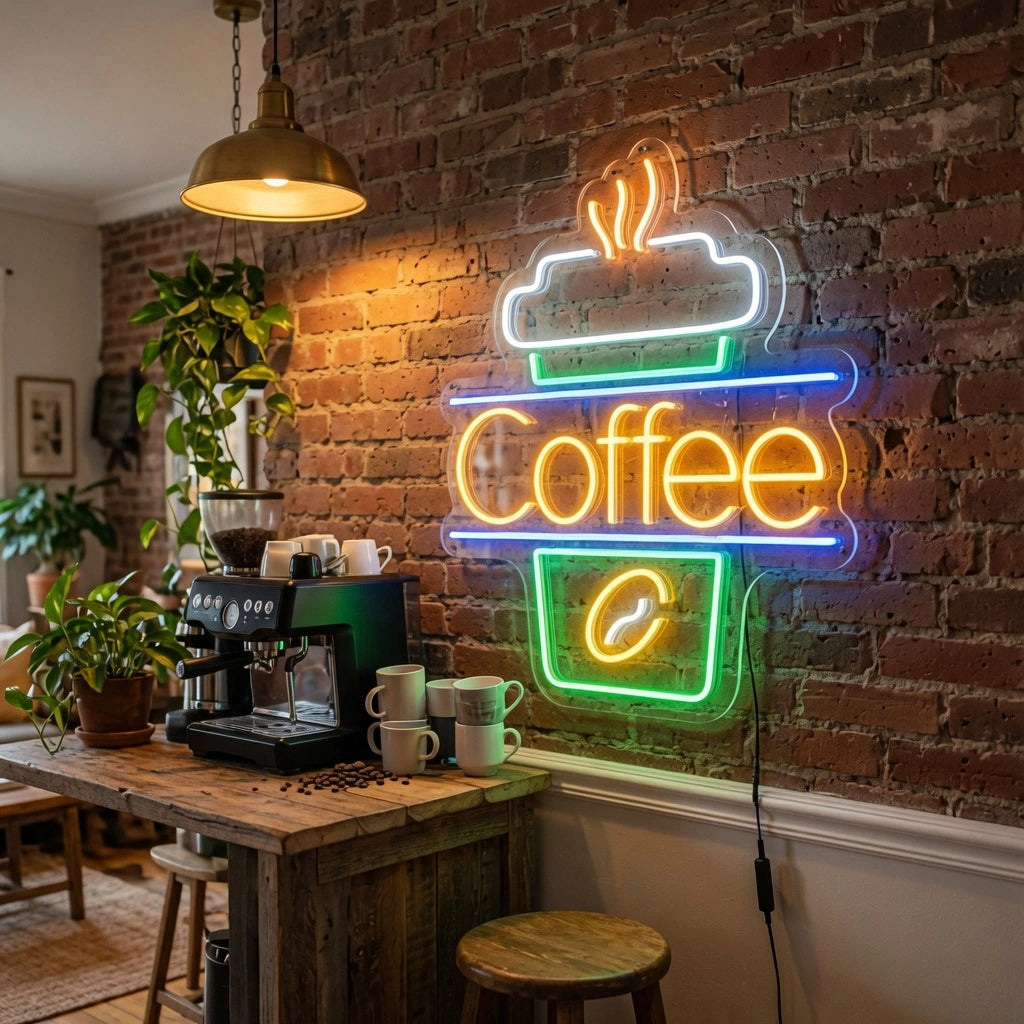 Coffee Entry Wall Decor LED Neon Sign - 03 Real Lifestyle Scene