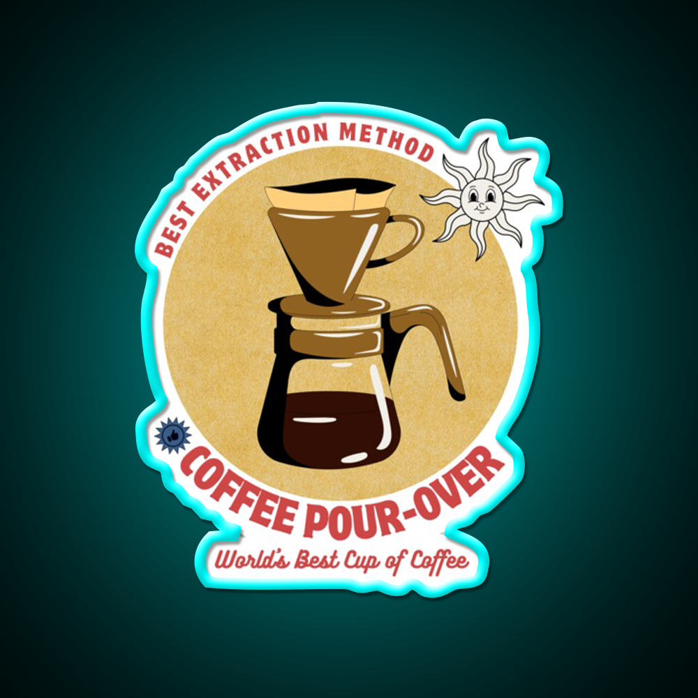 Coffee Extraction Method Cafe Led Neon Sign Espresso Bar Art Rgb Color