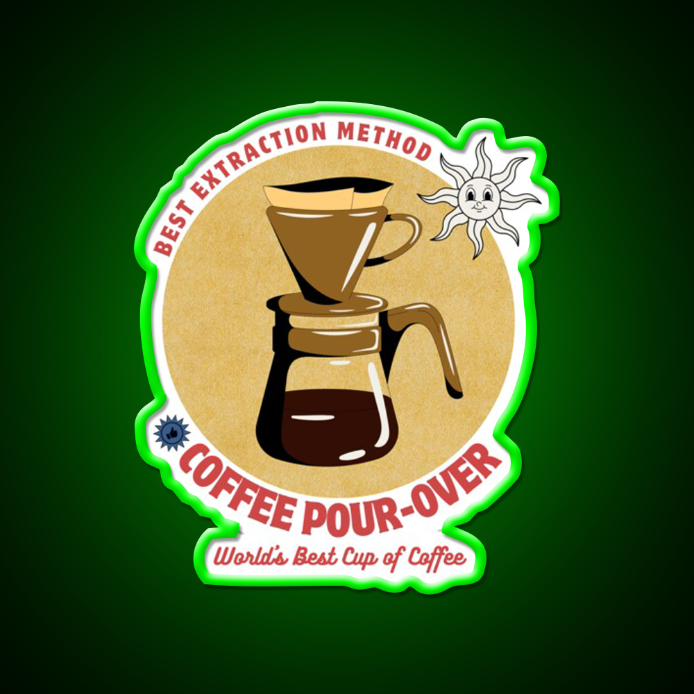 Coffee Extraction Method Cafe Led Neon Sign Espresso Bar Art Rgb Color