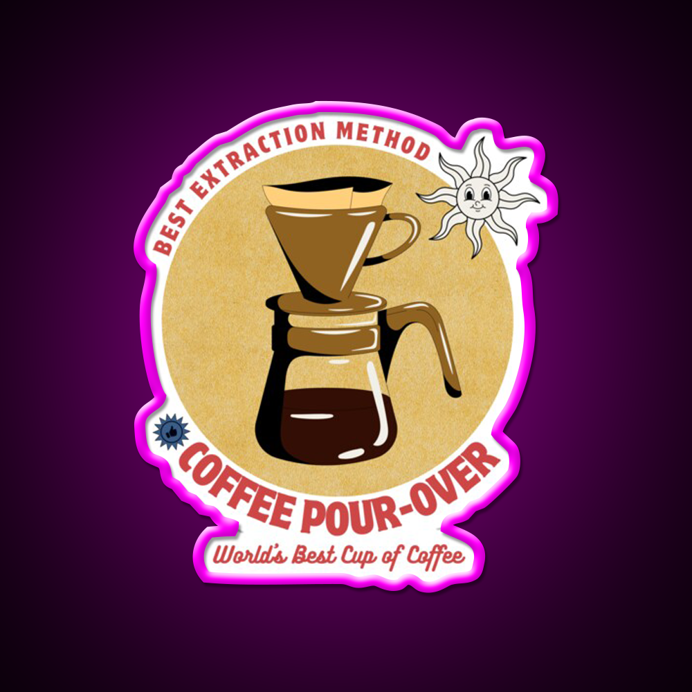 Coffee Extraction Method Cafe Led Neon Sign Espresso Bar Art Rgb Color