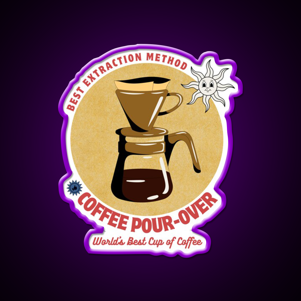 Coffee Extraction Method Cafe Led Neon Sign Espresso Bar Art Rgb Color