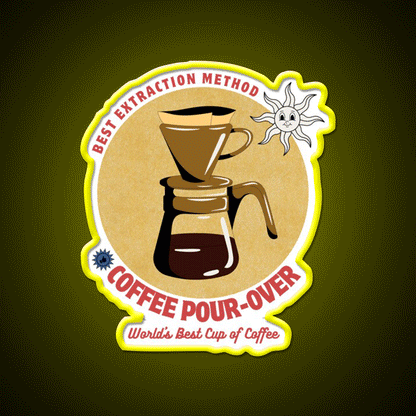 Coffee Extraction Method Cafe Led Neon Sign Espresso Bar Art Rgb Color