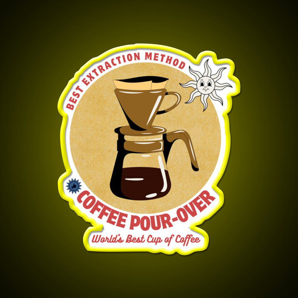 Coffee Extraction Method Cafe Led Neon Sign Espresso Bar Art Rgb Color