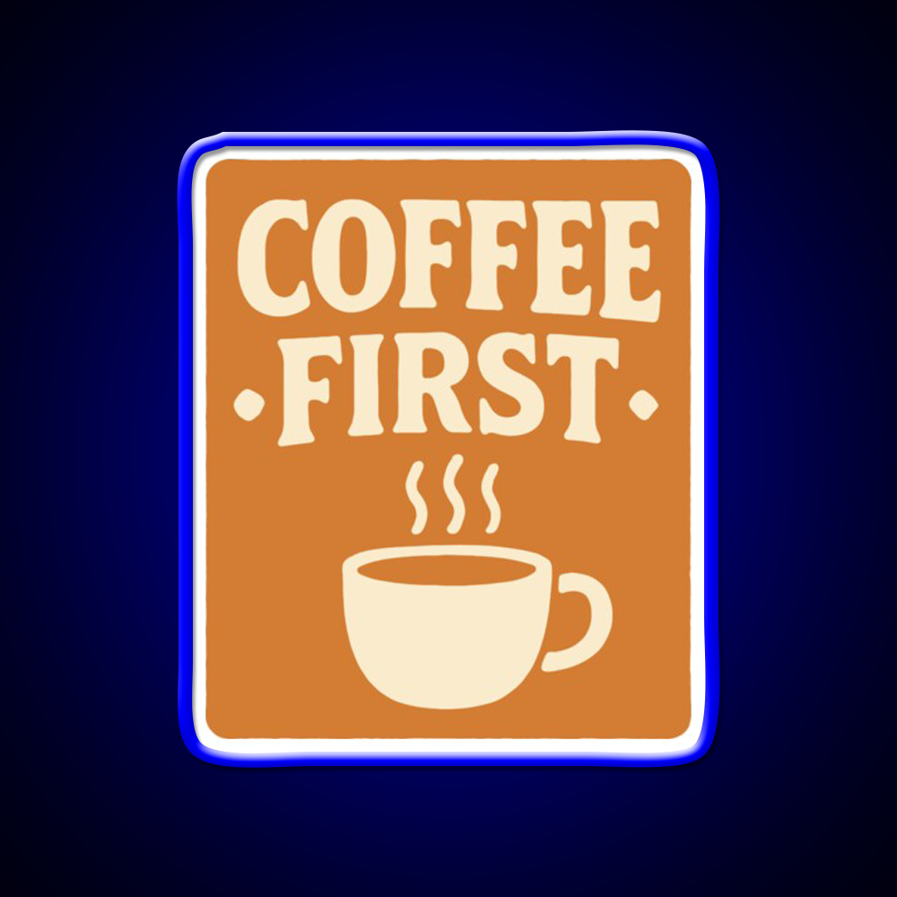 Coffee First Retro Coffee Art Cafe Led Neon Sign Espresso Bar Art Rgb Color