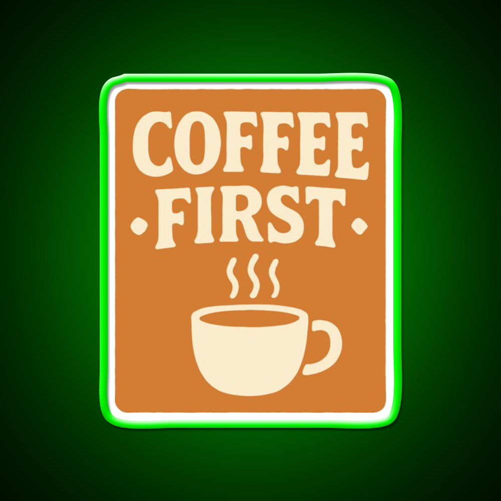 Coffee First Retro Coffee Art Cafe Led Neon Sign Espresso Bar Art Rgb Color