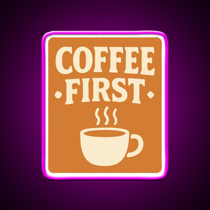 Coffee First Retro Coffee Art Cafe Led Neon Sign Espresso Bar Art Rgb Color