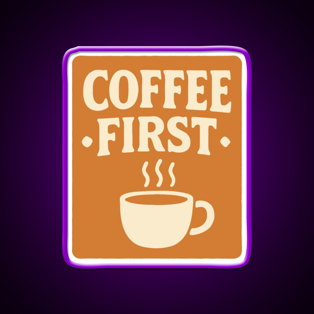 Coffee First Retro Coffee Art Cafe Led Neon Sign Espresso Bar Art Rgb Color