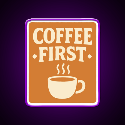Coffee First Retro Coffee Art Cafe Led Neon Sign Espresso Bar Art Rgb Color - Shineneon