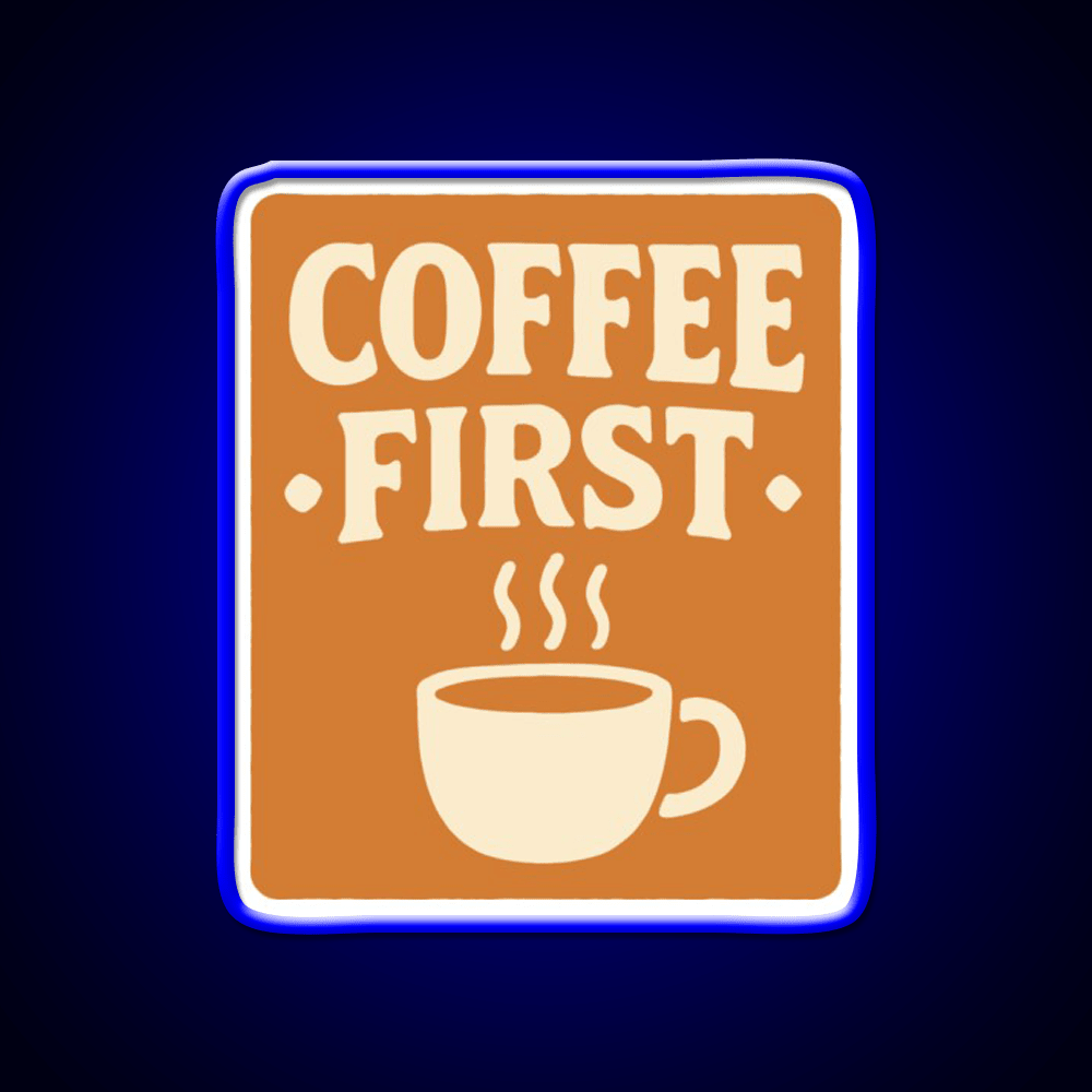 Coffee First Retro Coffee Art Cafe Led Neon Sign Espresso Bar Art Rgb Color - Shineneon