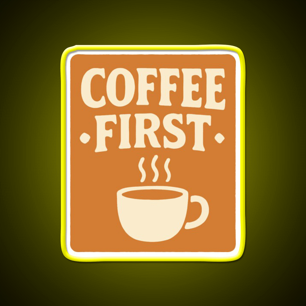 Coffee First Retro Coffee Art Cafe Led Neon Sign Espresso Bar Art Rgb Color