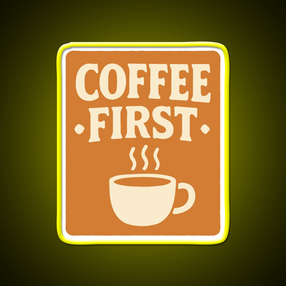 Coffee First Retro Coffee Art Cafe Led Neon Sign Espresso Bar Art Rgb Color