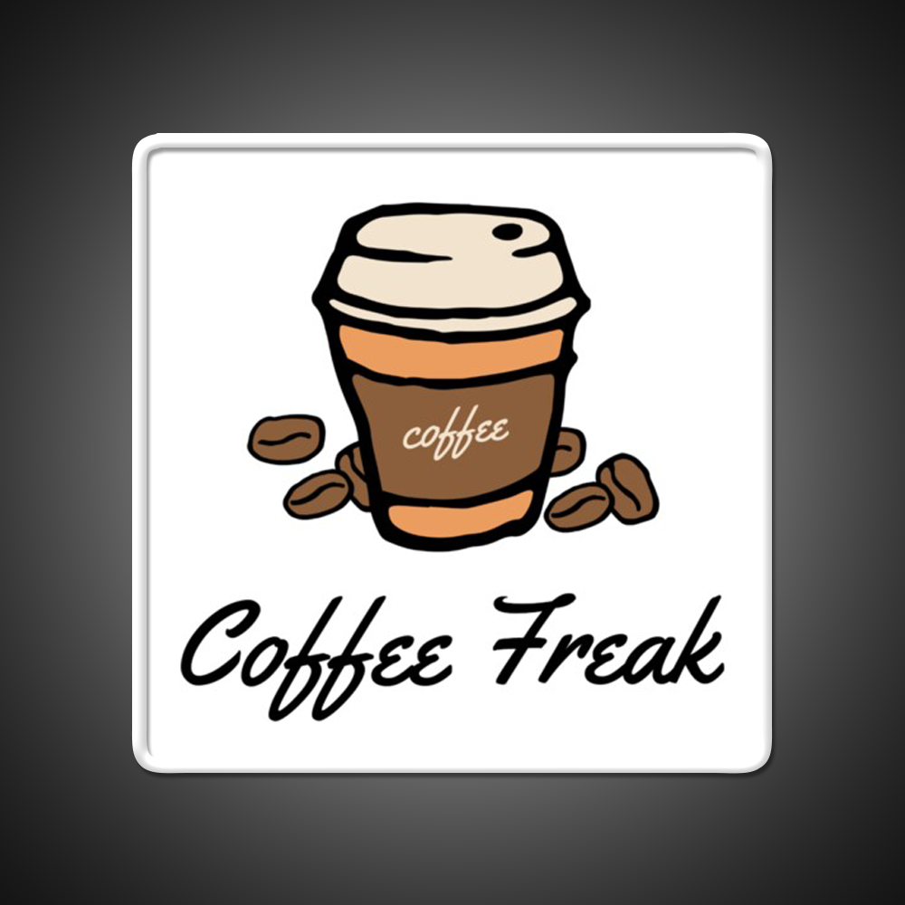 Coffee Freak Coffee Cup With Coffee Beans Led Neon Sign Espresso Bar Art Rgb Color
