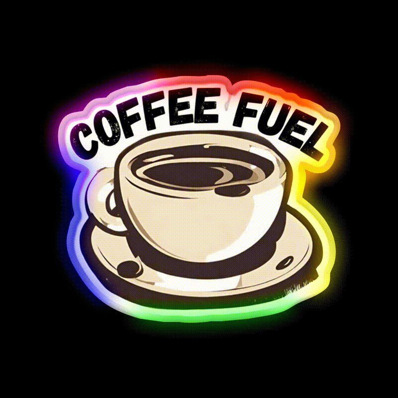 Coffee Fuel Cafe Led Neon Sign Espresso Bar Art Rgb Color