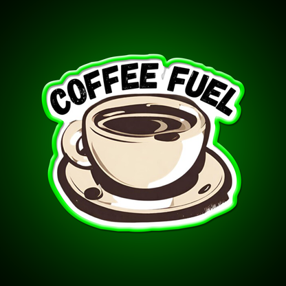 Coffee Fuel Cafe Led Neon Sign Espresso Bar Art Rgb Color