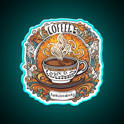 Coffee Fueled Creativity Cafe Led Neon Sign Espresso Bar Art Rgb Color