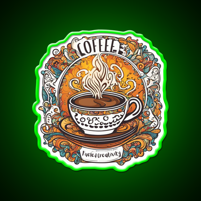 Coffee Fueled Creativity Cafe Led Neon Sign Espresso Bar Art Rgb Color