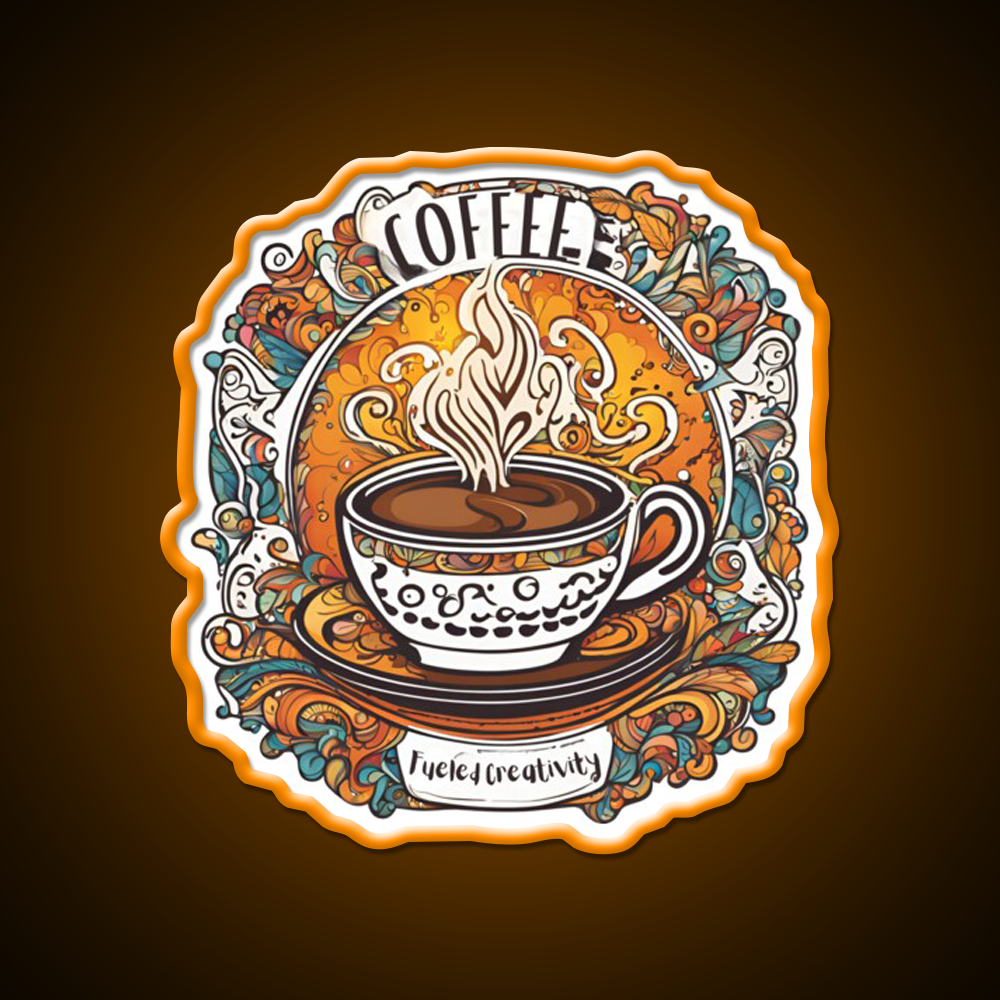 Coffee Fueled Creativity Cafe Led Neon Sign Espresso Bar Art Rgb Color